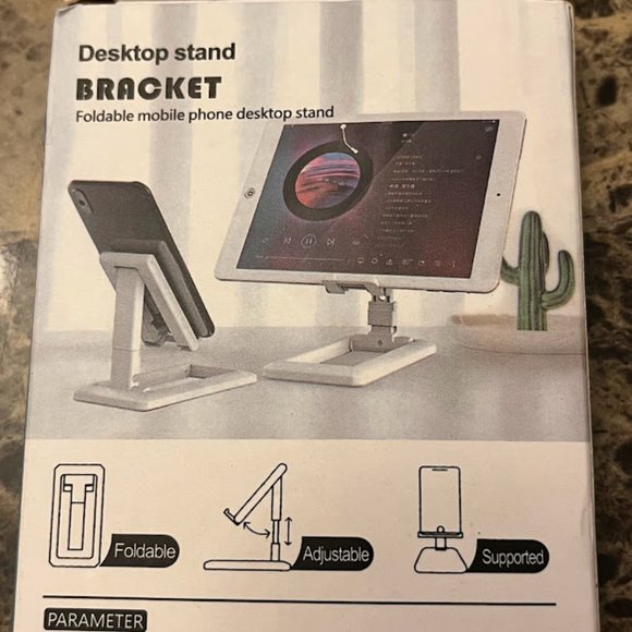 NIB- Pink Foldable Tablet Mobile Phone Desktop Stand For IPad-Iphone - Picture 11 of 15